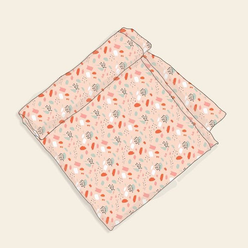 Florence Bloom Muslin Swaddle Blanket - Blush