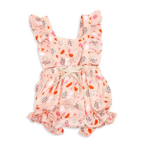 Florence Bloom Ruffled Short Romper with Tie Back