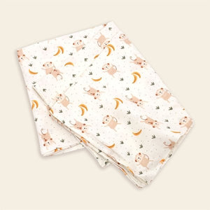 Monkey Muslin Swaddle Blanket