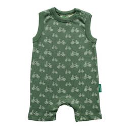 Tank Rompers - Green Bicycles