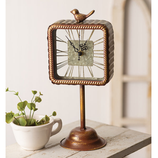 Roman Numeral Clock with Bird