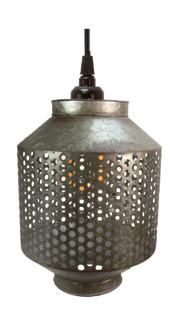 Galvanized Hole Punch Lamp