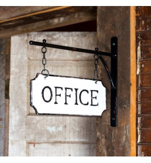 Metal Office Sign with Hanging Display Bar
