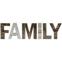 6/Set Farmhouse Wood Letters, "Family"